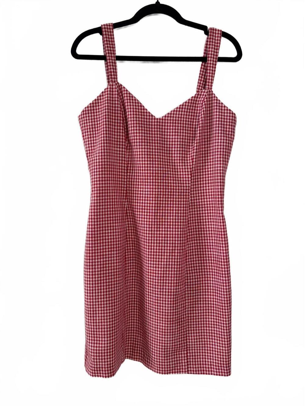 Vintage R-Wear Rampage Sundress Size L Red & White Gingham Mini Sweetheart